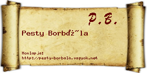 Pesty Borbála névjegykártya